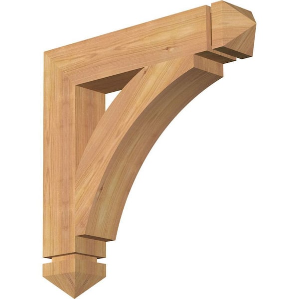 Ekena Millwork 3.5 in. x 20 in. x 20 in. Western Red Cedar Thorton Arts and Crafts Smooth Bracket