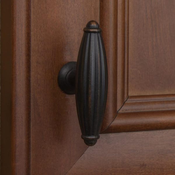 2-1/2 in. Oil Rubbed Bronze Fluted Cabinet Drawer Knobs (10-Pack)
