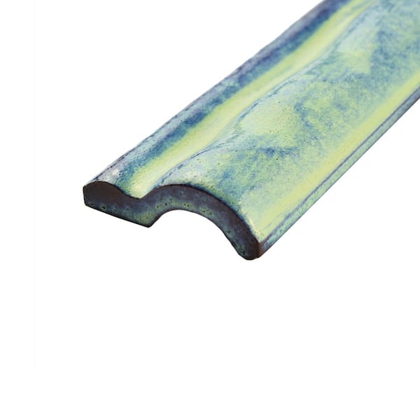 Antic Special Moldura Agua Marina 2 in. x 6 in. Glossy Ceramic Wall Tile Trim