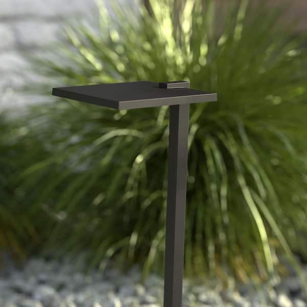 Low Voltage 6 in. Textured Black Hardwired 2700K Integrated LED Weather Resistant Shallow Shade Path Light