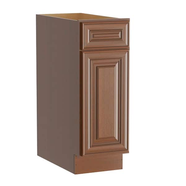 HOMEIBRO 12 in. W. X 24 in. D X 34.5 in. H in Cameo Scotch Plywood Ready to Assemble Base Kitchen Cabinet with 1-Drawer 1-Door