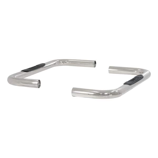 3-Inch Round Polished Stainless Steel Nerf Bars, No-Drill, Select Ford Bronco, F-150