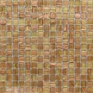 Celestial Glossy Tortilla Brown 12 in. x 12 in. Glass Mosaic Wall and Floor Tile (20 sq. ft./case) (20-pack)