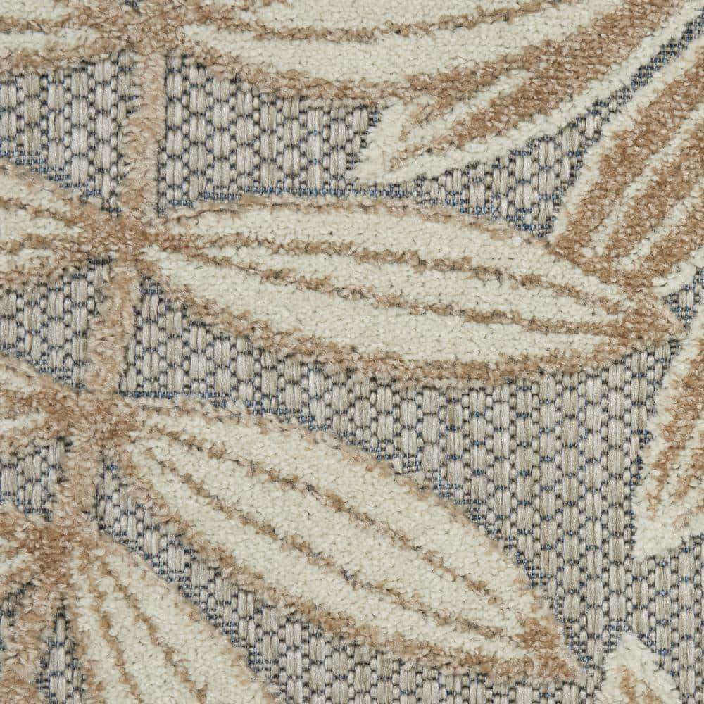 Natural 7' x 10' Flat Woven Stain-Resistant Indoor/Outdoor Area Rug