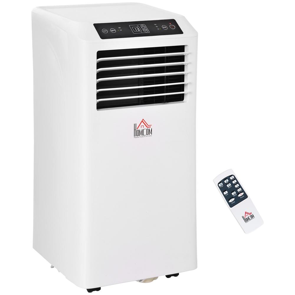 SOZT 9,000 (DOE) BTU Portable Air Conditioner Cools 385 sq. ft. W/ Cooling, Dehumidifier, Ventilating, 24-Hour Timer in White