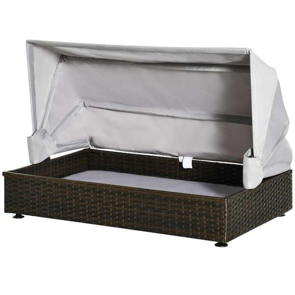 ANGELES HOME Indoor Outdoor Brown Dog Bed House with Foldable Roof for Small or Medium-Sized Dogs