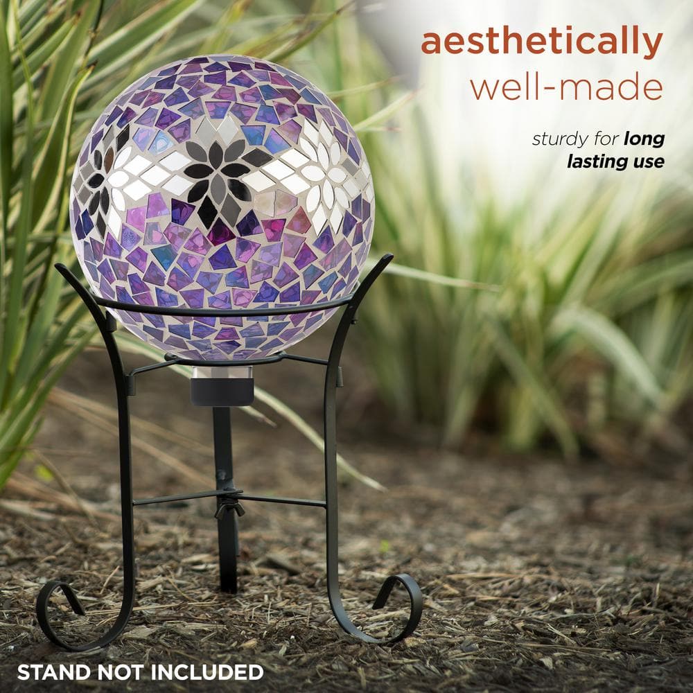 Enchanted Purple Mosaic 10" Gazing Globe for Garden Decor