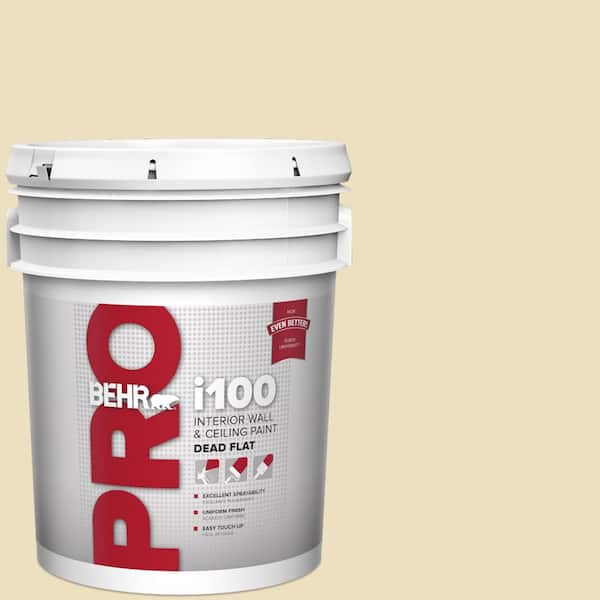 BEHR PRO 5 gal. #HDC-NT-17 New Cream Dead Flat Interior Paint