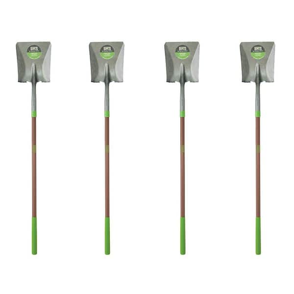 47 in. Fiberglass Handle Steel Blade Transfer Shovel with Comfort Step (4-Pack)
