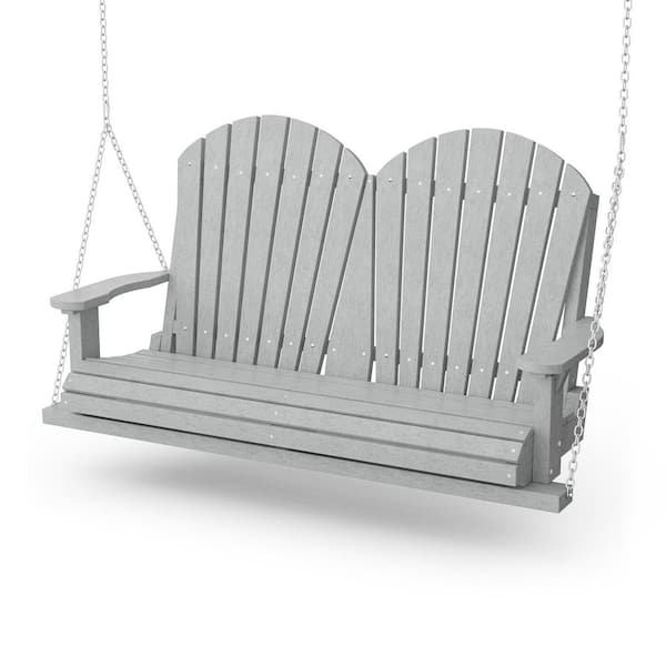 Heritage 2-Person Light Gray Plastic Porch Swing