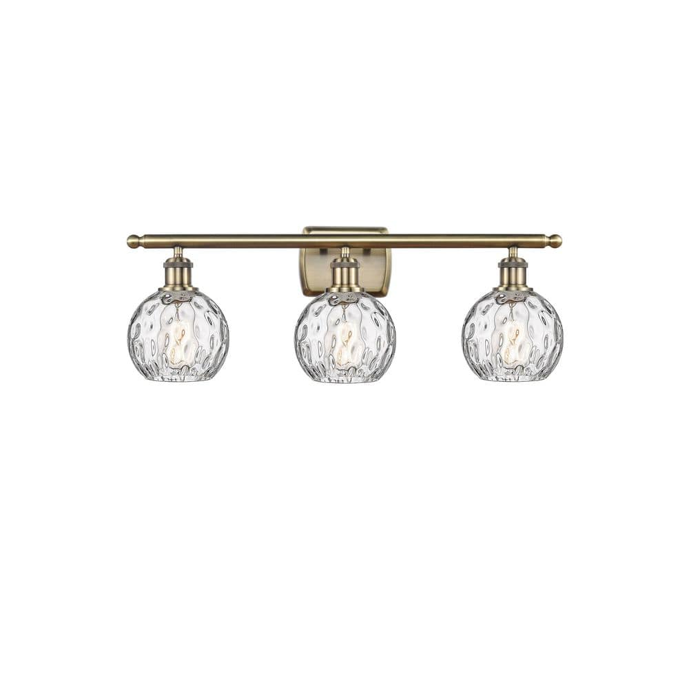 Athens Water Glass 26 in. 3-Light Antique Brass Vanity Light with Glass Shade price history on PriceWatchPro