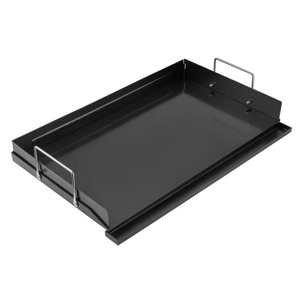 Carbon Steel Griddle 25 x 16 in. Flat Top Pre-Seasoned Plate Handle, Even Heat Distribution, Non-Stick Family Cookware