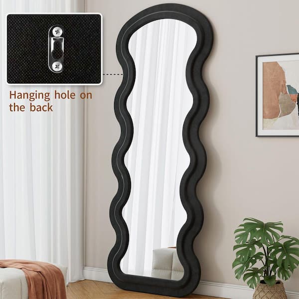 Black 24 in. W x 2.60 in. H Wave Rectangle Metal Full Length