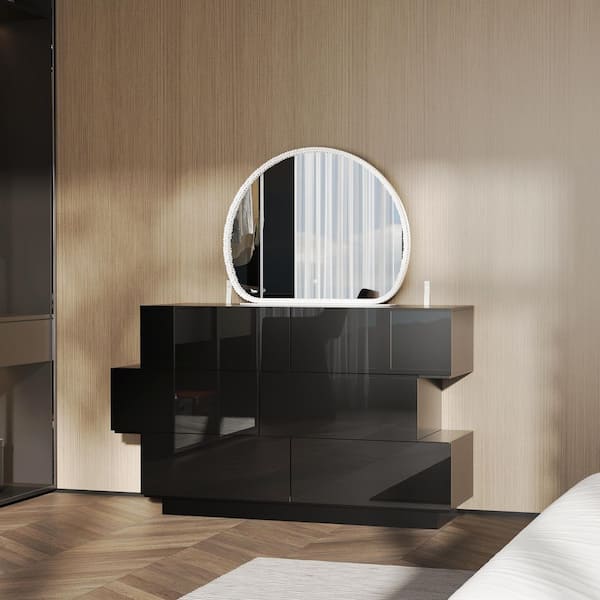 Black - With Mirror - Dressers - The Home Depot