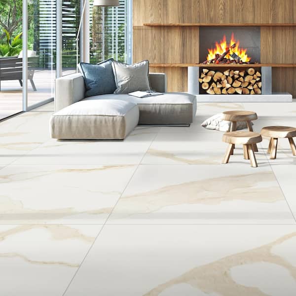 Ader Calacatta 32 in. x 32 in. Matte Porcelain Marble Look Floor and Wall Tile (21.33 sq. ft./Case)