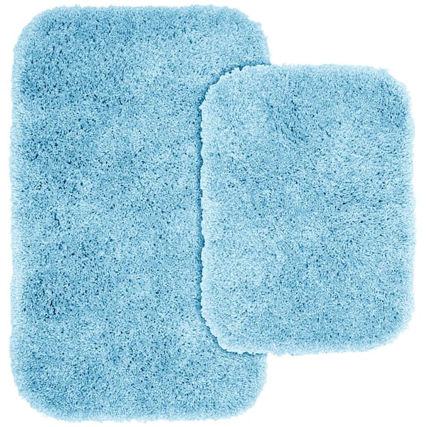 Garland Rug Serendipity Basin Blue 21 in. x 34 in. Washable Bathroom 2-Piece Rug Set