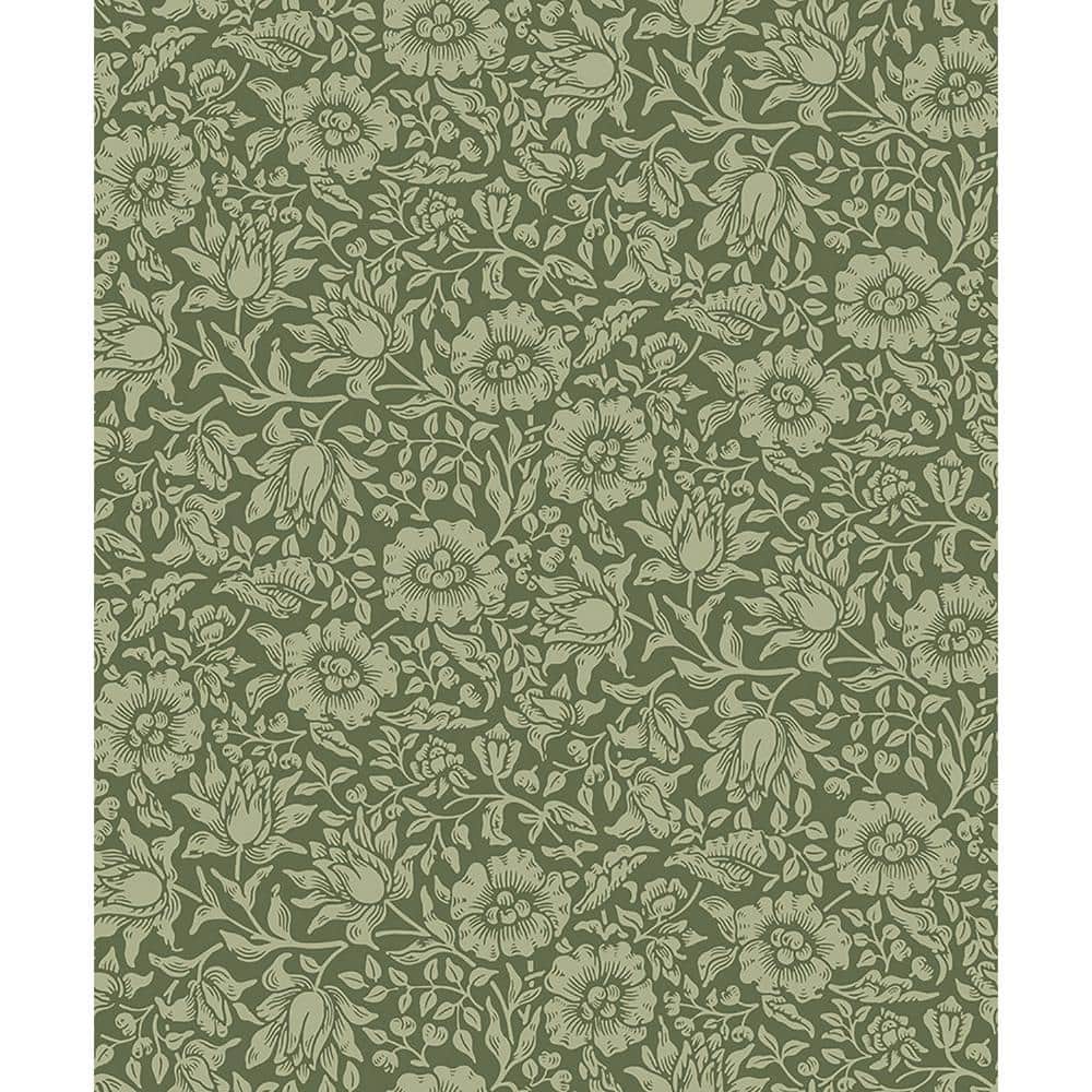 Green Mallow Floral Vine Non-Pasted Non Woven Wallpaper Sample price history on PriceWatchPro