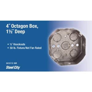 4 in. Octagon Box with 1/2 in. Knockouts