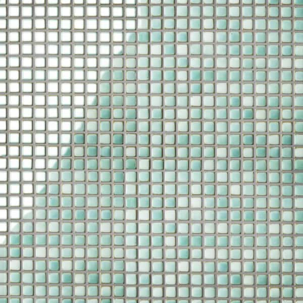 Hudson Edge Mint Green 12 in. x 12 in. Porcelain Floor and Wall Mosaic Tile (10.6 sq. ft. /Case)