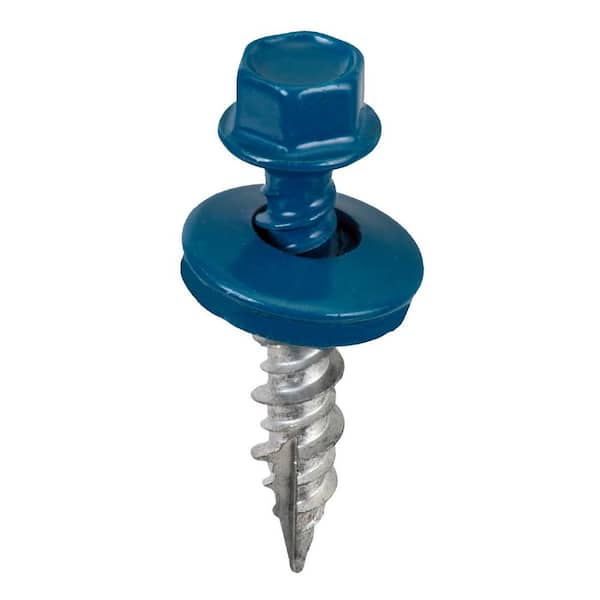 Acorn International #9 x 1 in. 1/4 in. Hex Head Metal to Wood Screw Blue (Bag of 250)