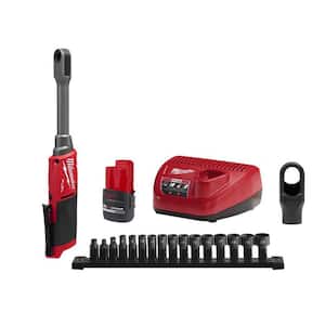 M12 FUEL INSIDER 12V Lithium-Ion Brushless 1/4in.-3/8in. Extended Reach Box Cordless Ratchet Kit w/ Protective Tool Boot
