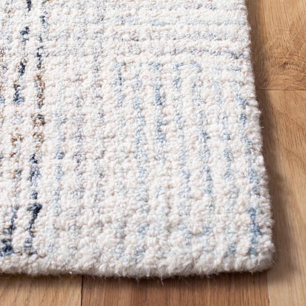 Ivory and Gold Handmade Abstract Wool Area Rug, 4 x 6 ft