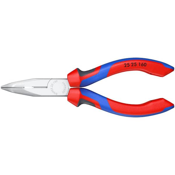 6-1/4 in. Angled Long Nose Pliers with Cutter Comfort Grip and Chrome Plating