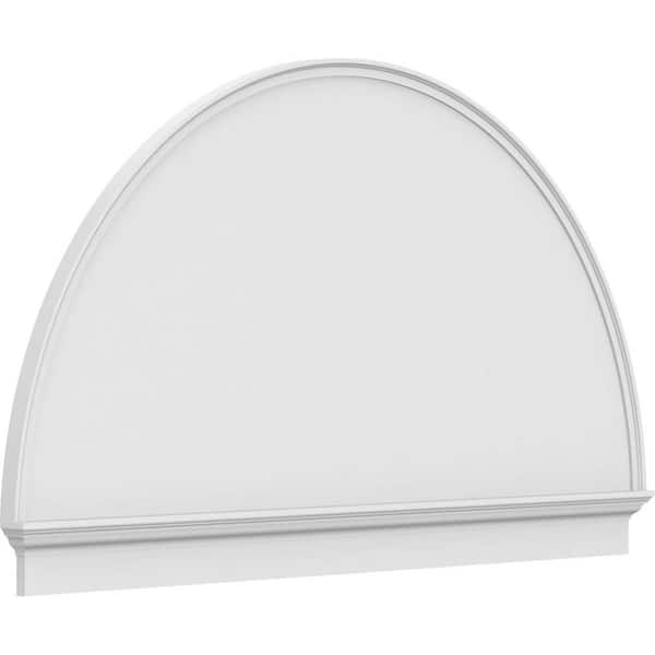 Ekena Millwork 2-3/4 in. x 76 in. x 44-3/4 in. Half Round Smooth Architectural Grade PVC Combination Pediment Moulding
