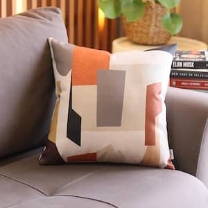 Bohemian Handmade Jacquard Multi-Color 18 in. x 18 in. Square Abstract Throw Pillow