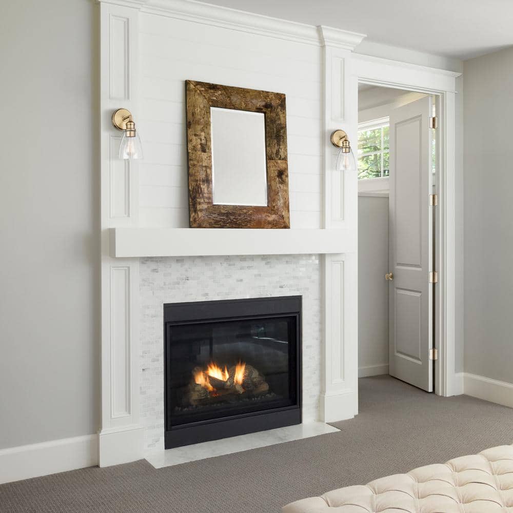 Matte Brass and Clear Glass Wall Sconce with LED Bulb