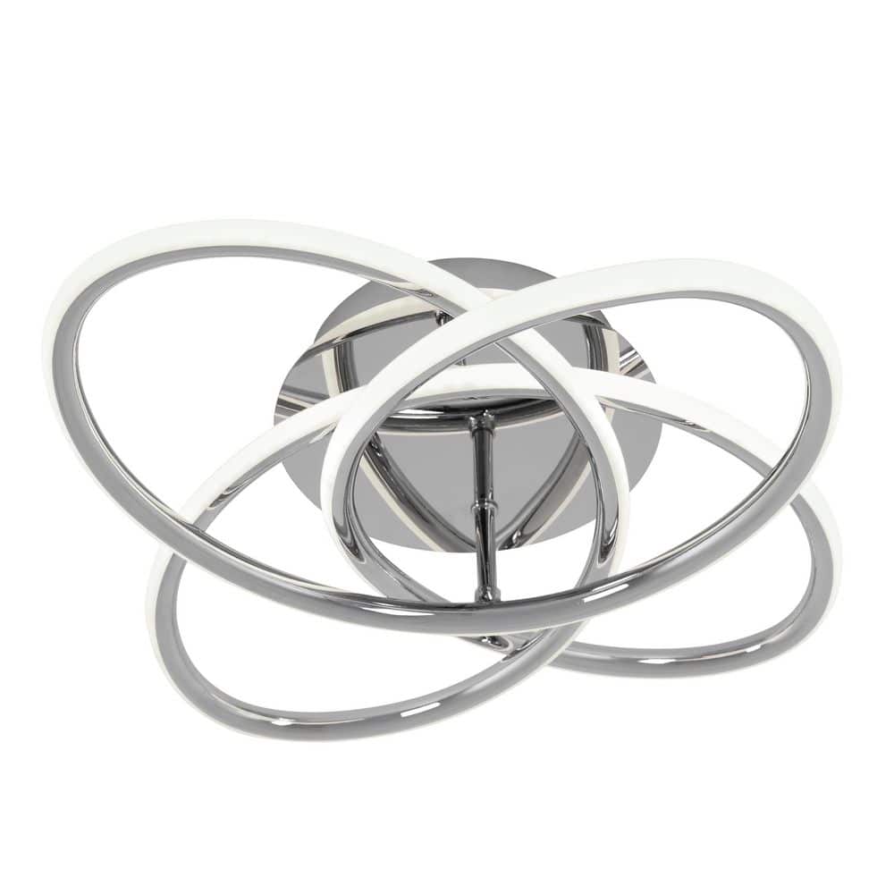 Swirl Butterfly 16 in. 1-Light Modern Chrome Integrated LED Flush Mount Ceiling Light Fixture for Kitchen or Bedroom price history on PriceWatchPro