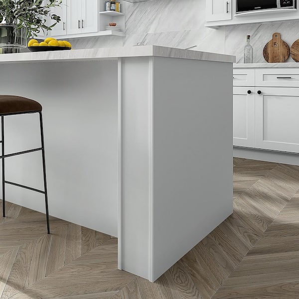 96 in. W x 0.75 in. H x 0.24 in. D in White Shaker Scribe Molding Double Edge / Batten Molding