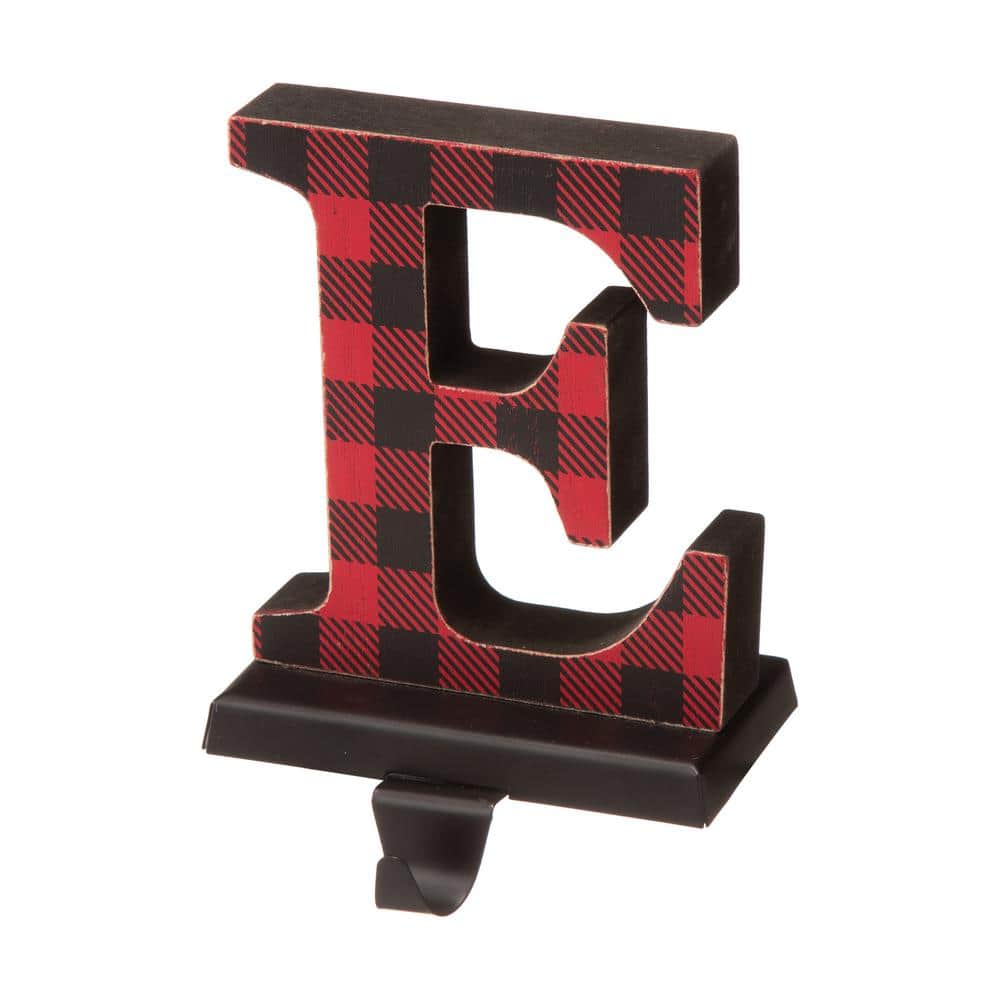 Red and Black Buffalo Plaid Noel Stocking Hanger Set
