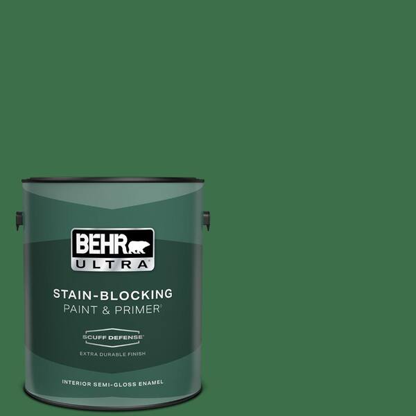 BEHR ULTRA 1 gal. #S-H-450 Parsley Sprig Extra Durable Semi-Gloss Enamel Interior Paint & Primer