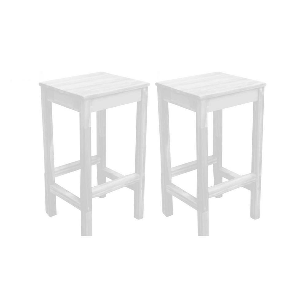 cozyman 26'' Modern White Solid Wood Outdoor Bar Stool Saddle Counter