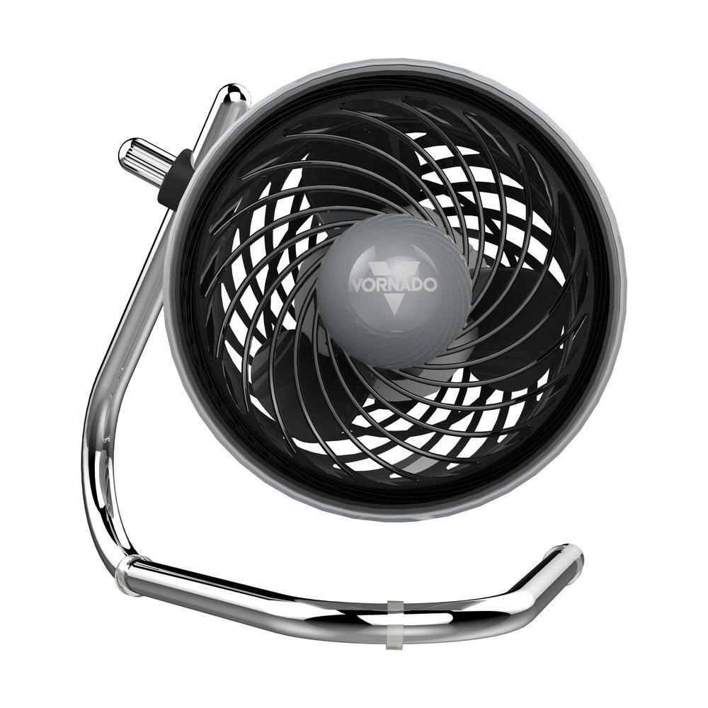 Storm Gray Oscillating Desk Fan with Three Speeds