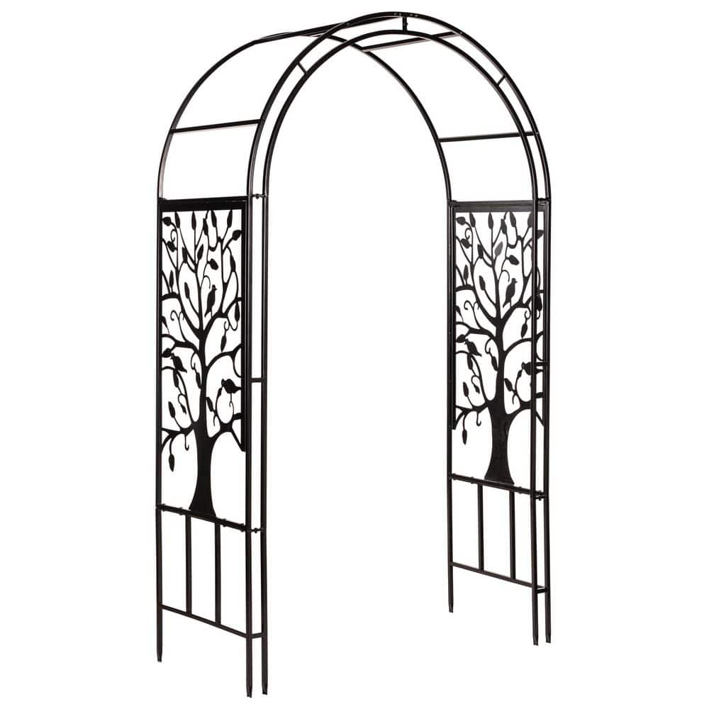 PALEO 84 in. x 53 in. Slim Metal Arch with Iron Trellis for Climbing Plants Elegant Garden Arbor price history on PriceWatchPro