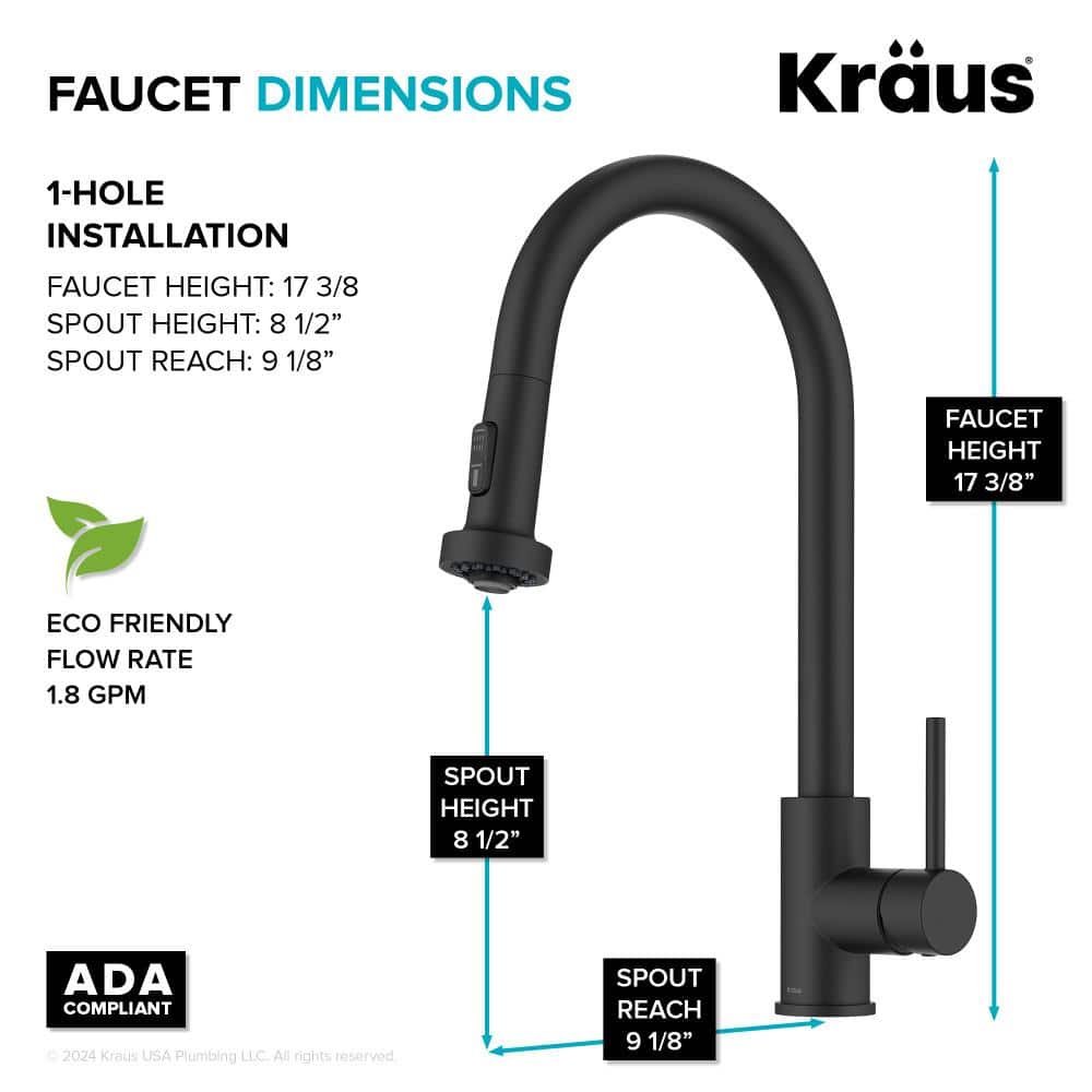 Matte Black Touchless Kitchen Faucet with Pull-out Spray
