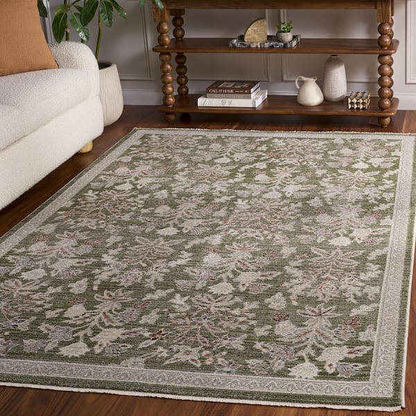 Grove 5 ft. x 8 ft. Green/Ivory Floral Area Rug