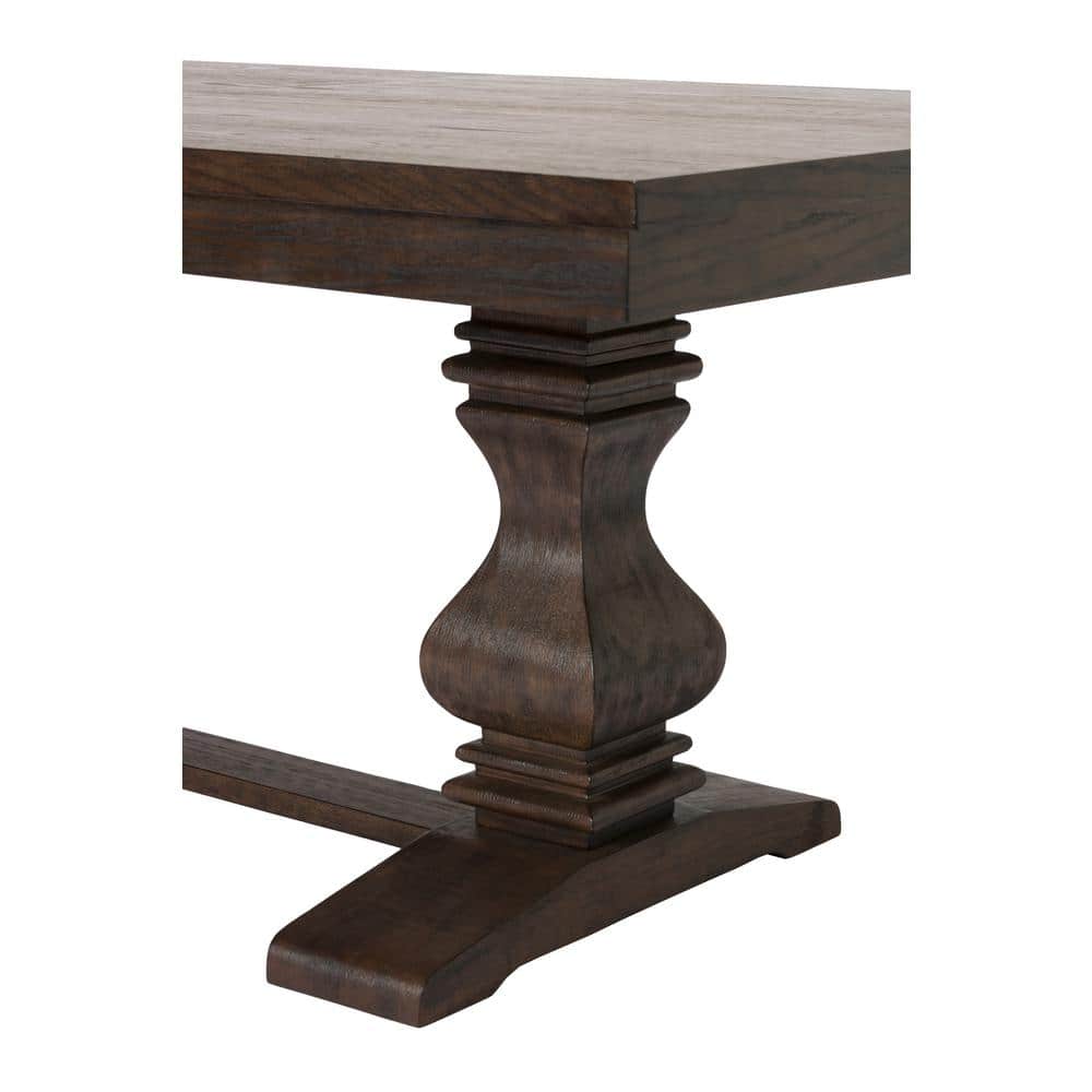 Elegant Walnut Wood Extendable Dining Table with Double Pedestal Base