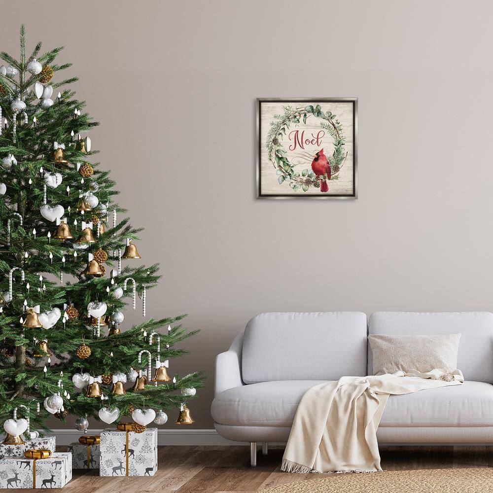Noel Wreath with Cardinal by Mollie B. Gray Floater Frame Typography Graphic Art Print 25 in. x 25 in. price history on PriceWatchPro