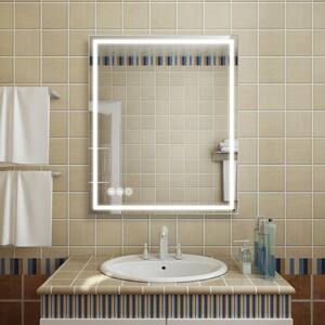 30 in. W x 36 in. H Frameless Rectangular LED Light Bathroom Vanity Mirror with Defogging Function