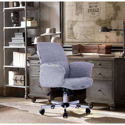 Thomasina 25.2 in. Grey Upholstered Task Chair