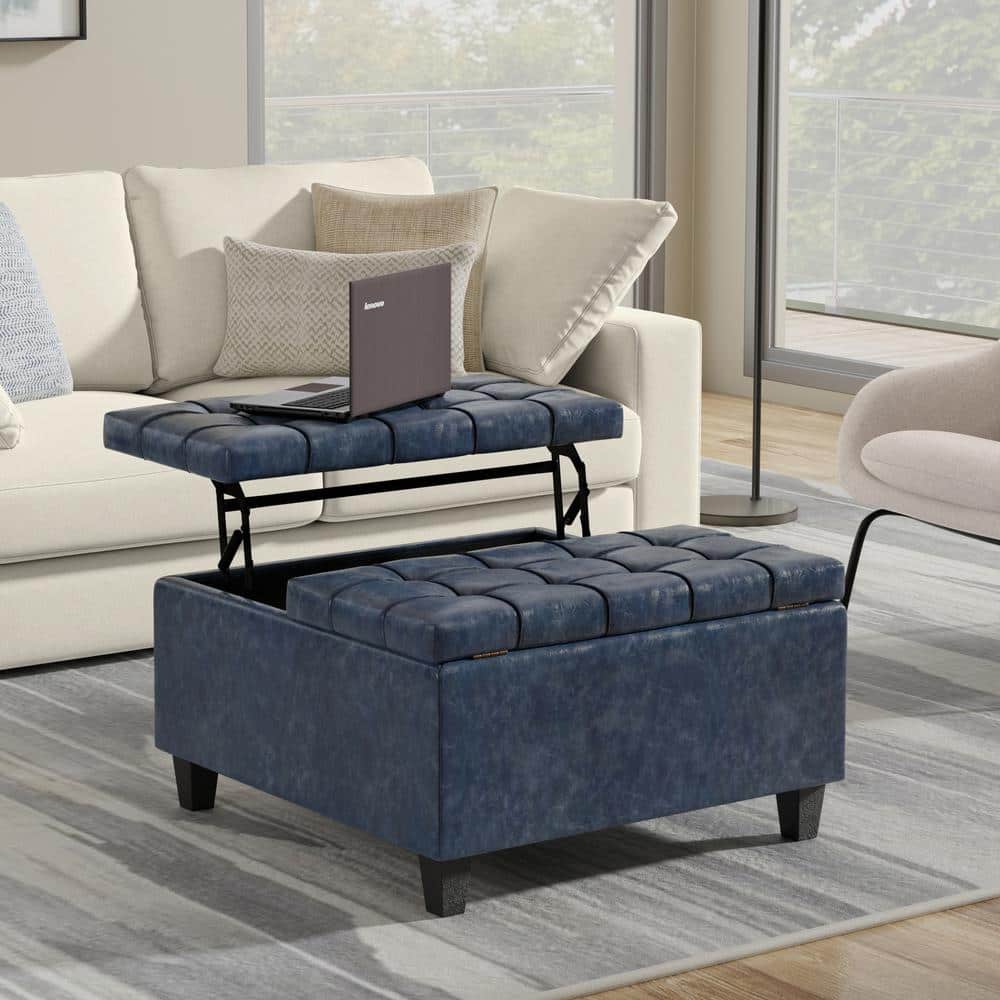 Simpli Home Harrison 30 in. Wide Transitional Square Small