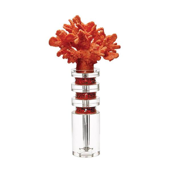 Titan Lighting 15 in. Coral And Crystal Decorative Sculpture in Fire