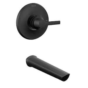 Galeon 1-Handle Wall-Mount Tub Trim Kit in Matte Black (Valve Not Included)