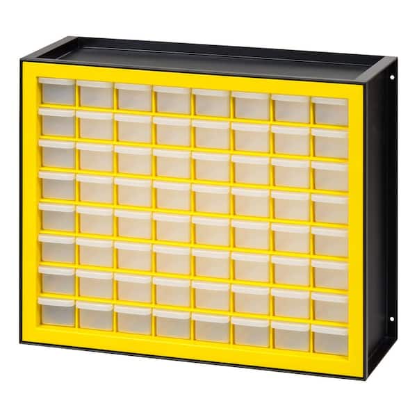 IRIS 64 Drawer Parts Cabinet, Black/Yellow