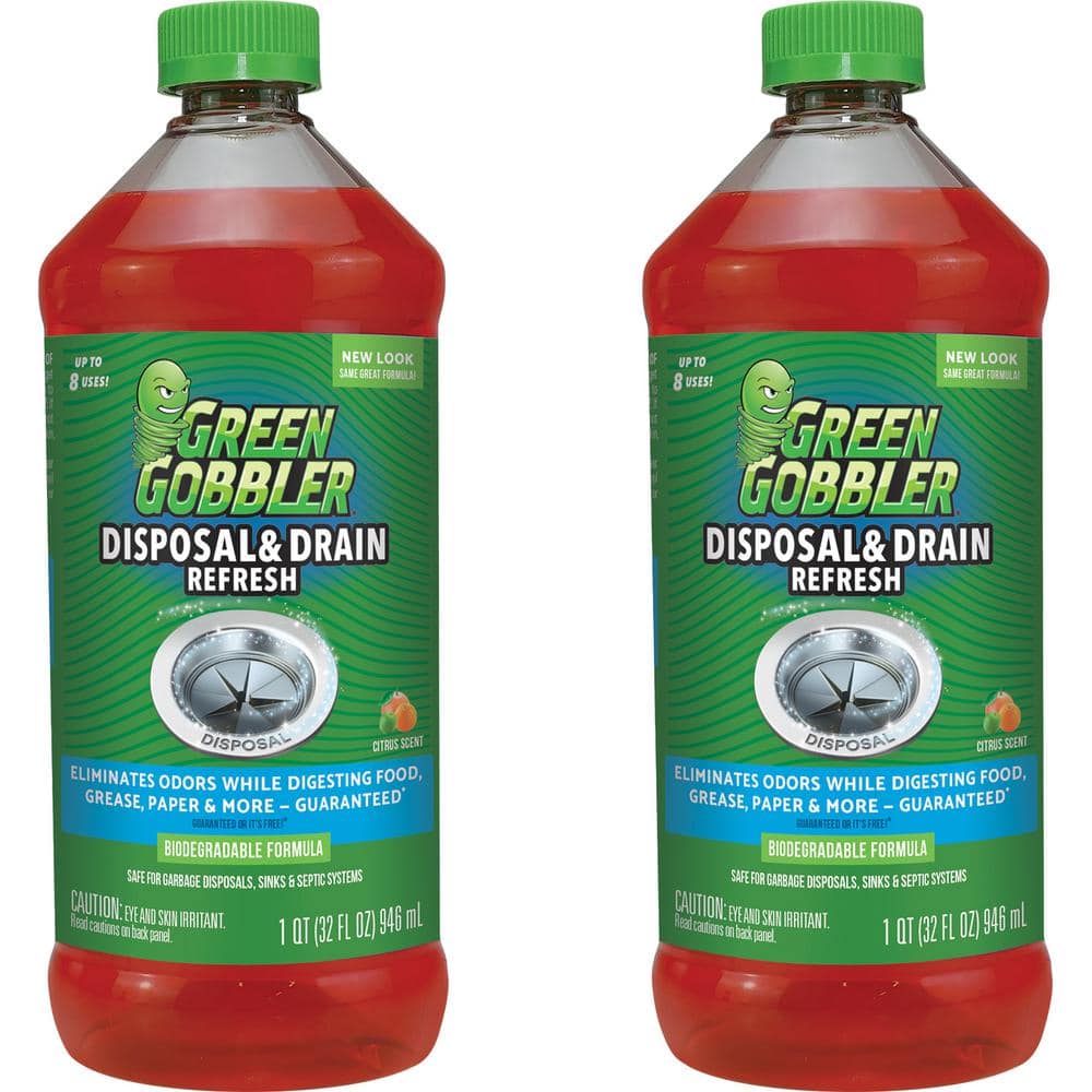 Green Gobbler Bio-Flow Drain Cleaning and Deodorizing Strips with 31 oz. Drain and Toilet Clog Dissolver