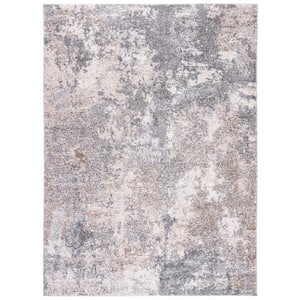 Aston Light Gray/Gray Doormat 3 ft. x 5 ft. Distressed Geometric Area Rug