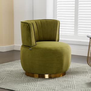 Yellow 360° Swivel Velvet Cuddle Barrel Accent Sofa Chairs, Sofa Accent Chair